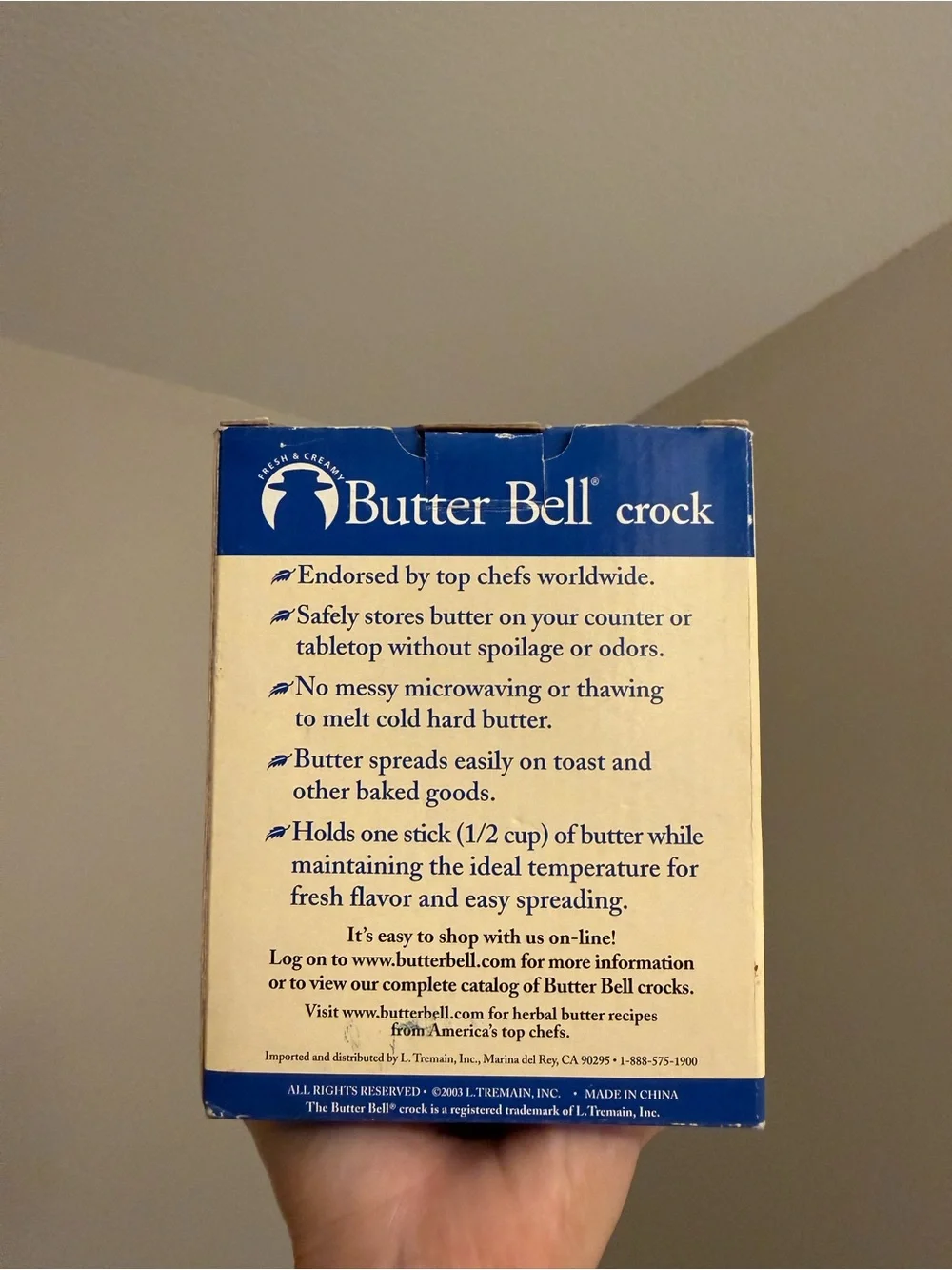 Vtg Butter Bell White Butter Keeper Crock NWT